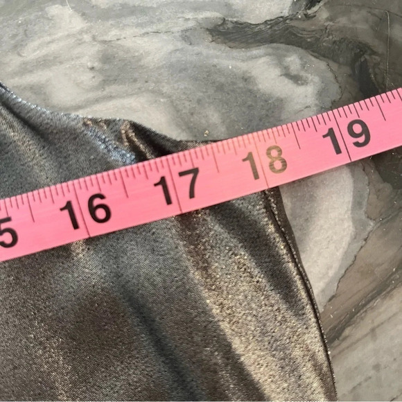 Banana Republic Metallic Silver Ruffle Hem Sleeveless Party Blouse Small - Picture 6 of 9